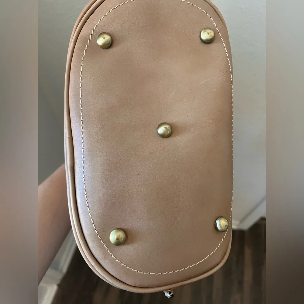 Patricia Nash Tan Leather Shoulder Bag with Tassels